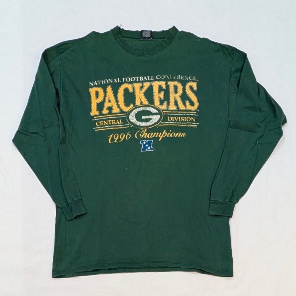 Vintage 1996 Green Bay Packers NFC Champions Galt Sand T-Shirt XL Green USA Made